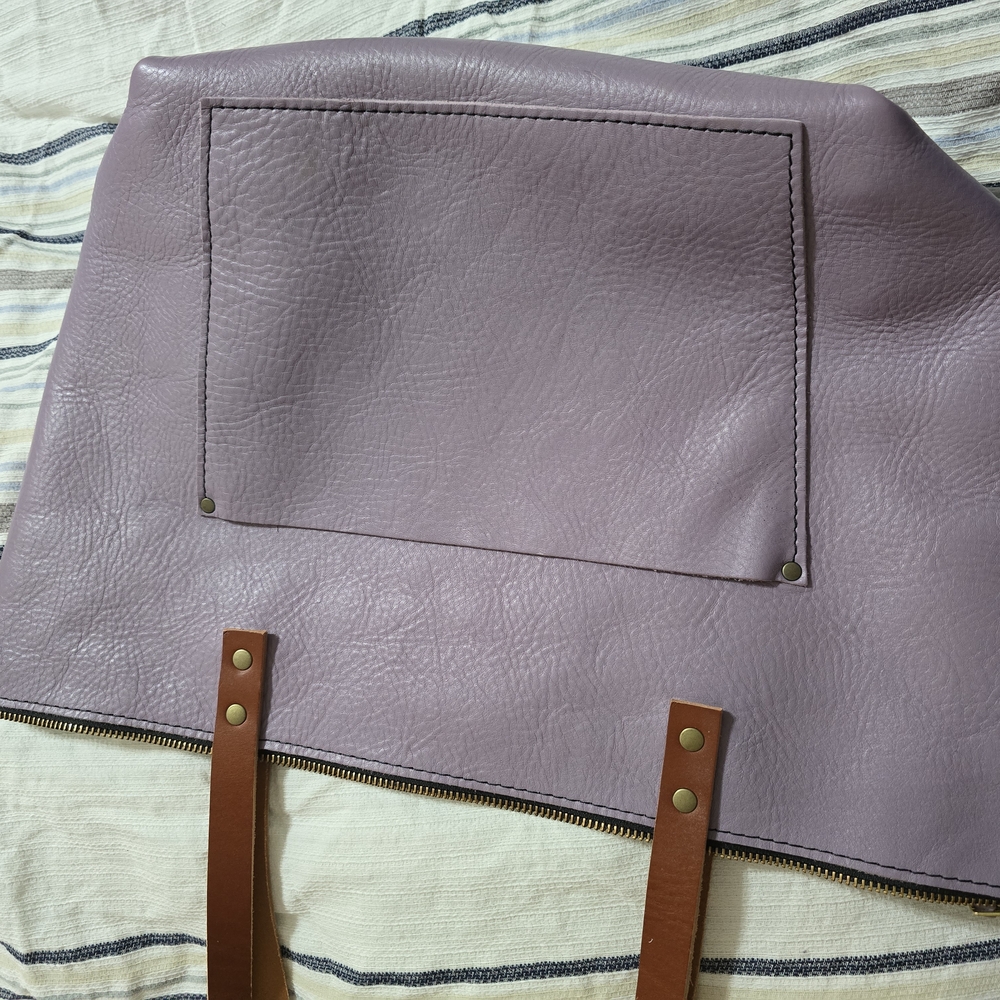 Lavender Leather Tote Bag
